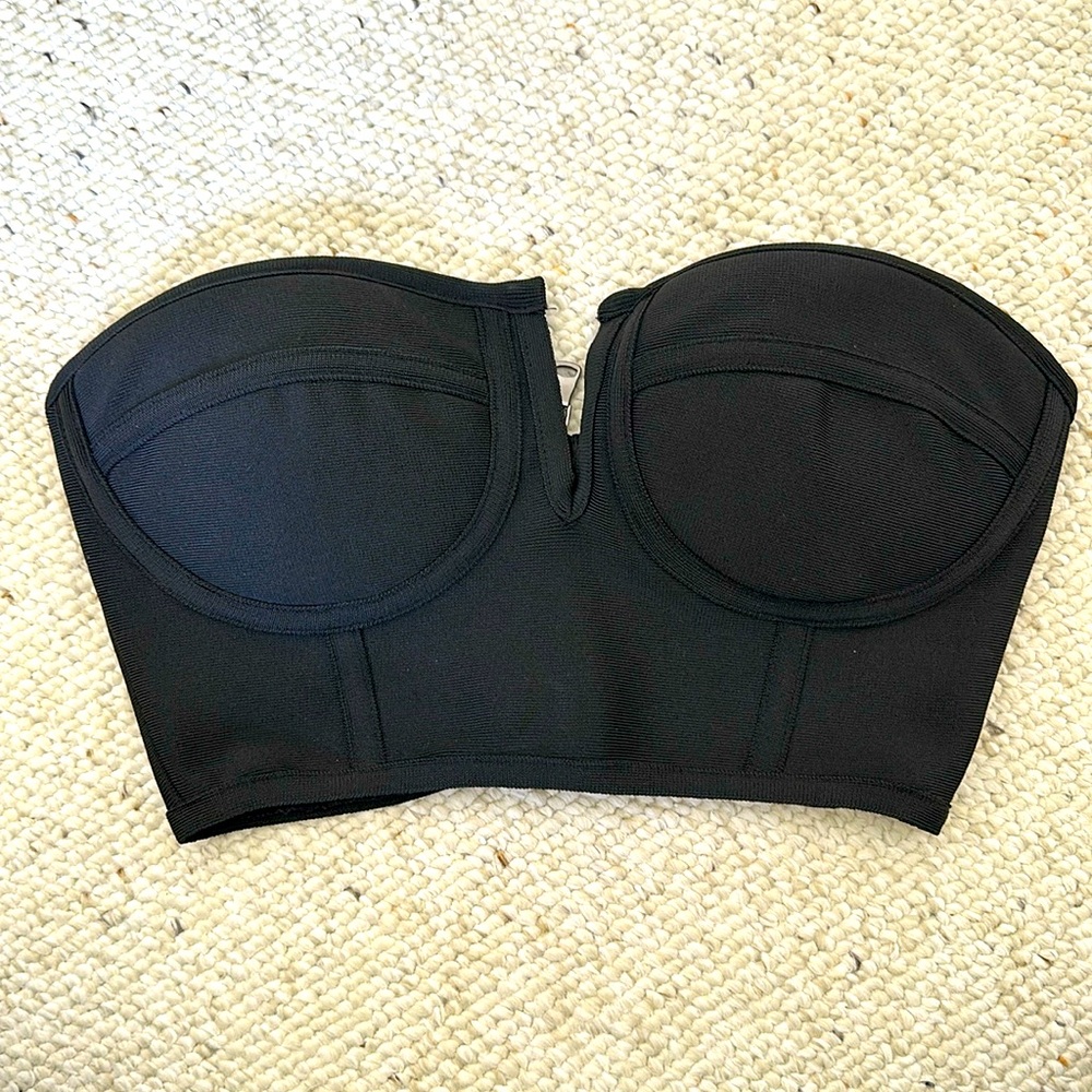 NWOT Few Moda Bandage top and thigh high slit skirt set Black Size XS